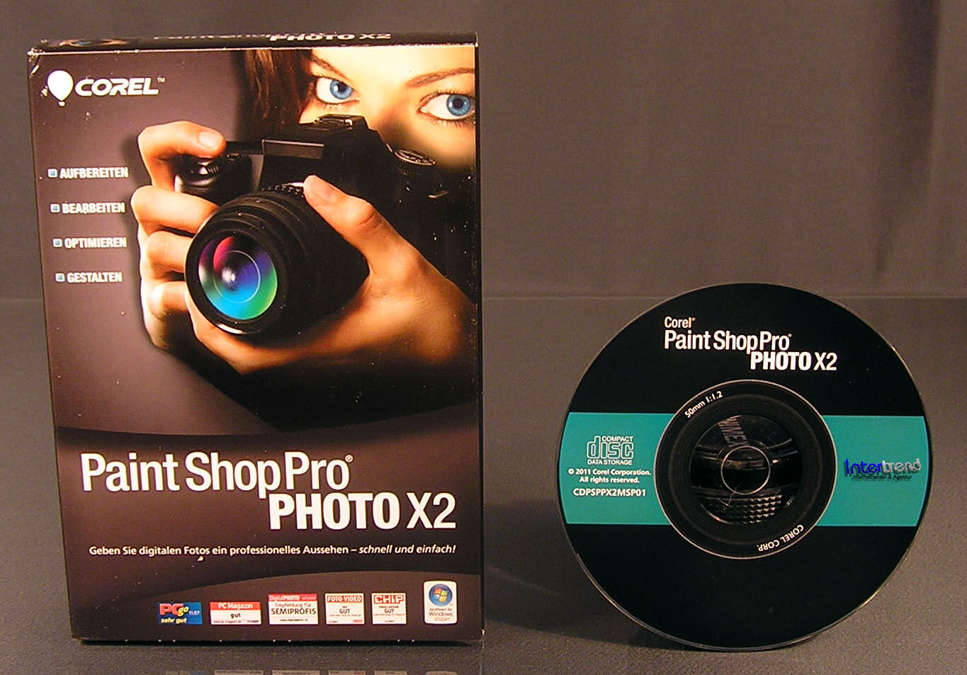 Corel Paint Shop Pro Photo X2 Vollversion Box + CD V. 12 Windows
